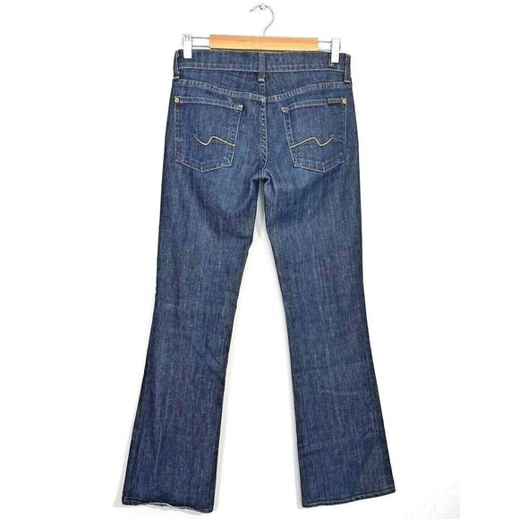 7 For All Mankind Low Rise Bootcut Jeans Womens 27 x 32 Blue Flare ARITZIA 90s - Picture 2 of 8